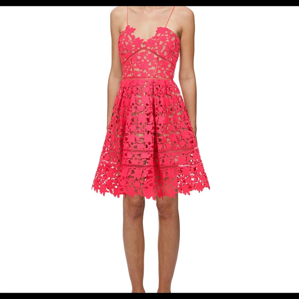 Self Portrait Pink Lace Dress